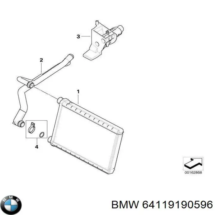 64119190596 BMW Radiador interior
