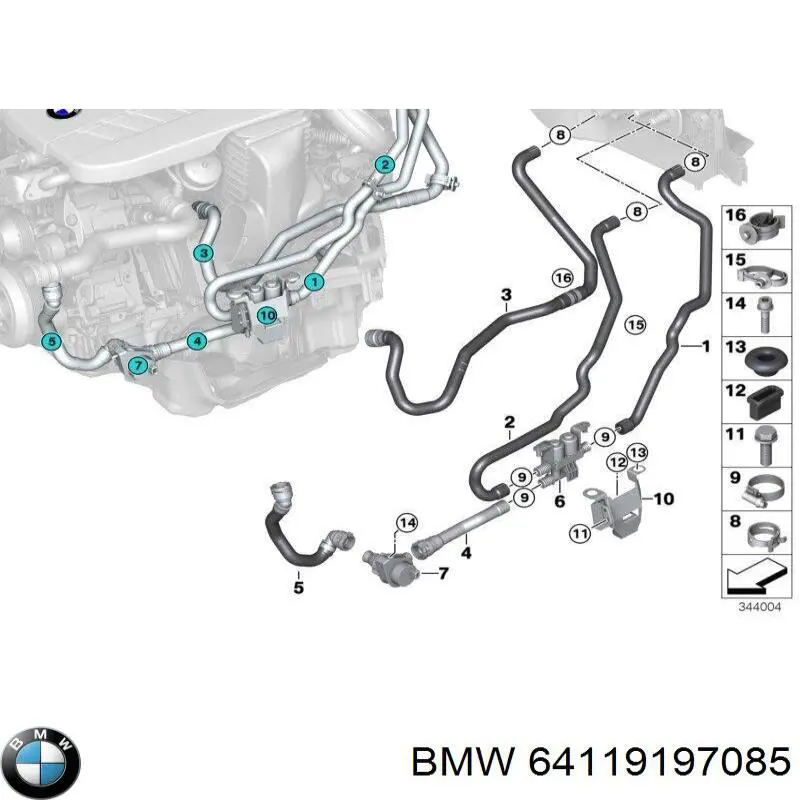 Bomba de agua eléctrica auxiliar BMW 64119197085 precio, desde 56,48 EUR