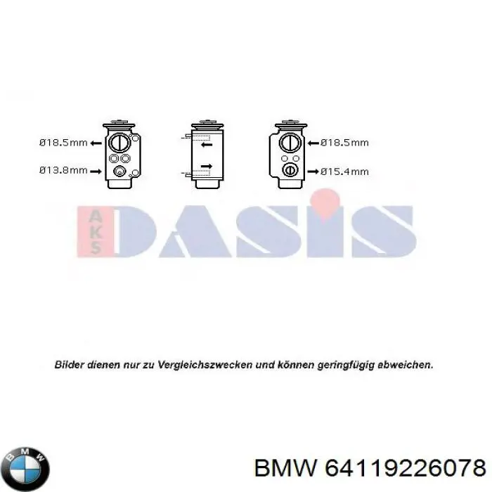 Válvula TRV del aire acondicionado BMW 64119226078 precio, desde 35,88 EUR