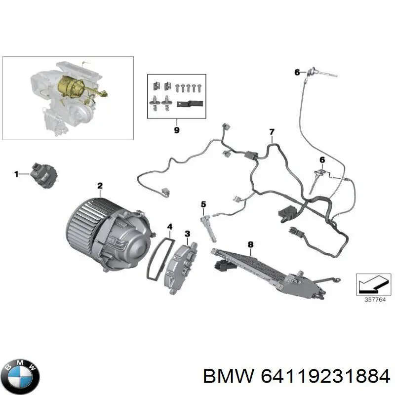 64119231884 BMW cerradura, tapa del depósito de gasolina