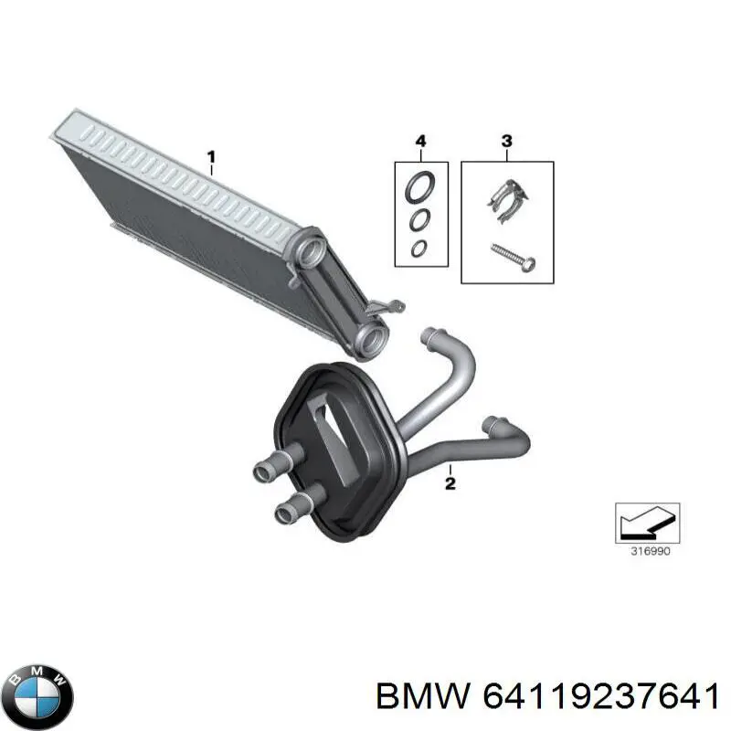 Manguera doble del radiador de la calefacción BMW 64119237641 precio, desde 179,65 EUR