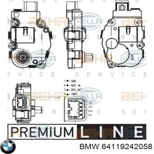 64119242058 BMW elemento de reglaje valvula mezcladora actuador de compuerta