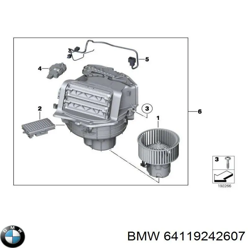 Ventilador interior BMW 64119242607