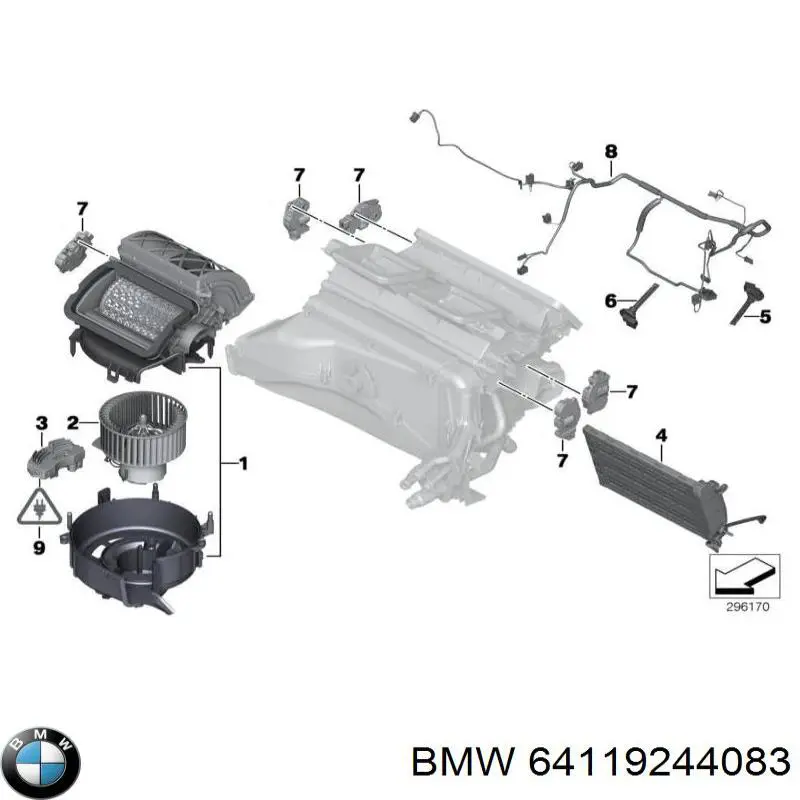 64119244083 BMW bastidor radiador (armazón)