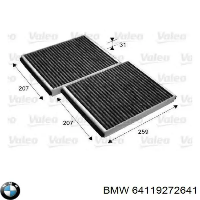 Comprar 64119272641 BMW Filtro de aire del habitáculo