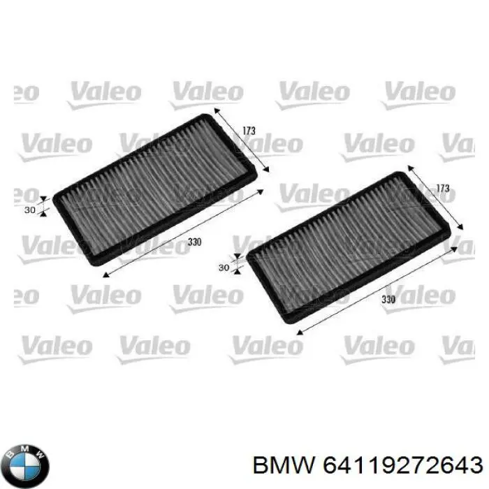 Filtro de cabina BMW 64119272643 precio, desde 24,69 EUR