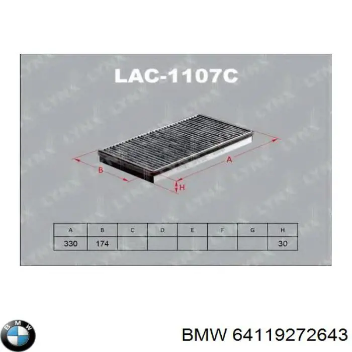 Comprar 64119272643 BMW Filtro de aire del habitáculo