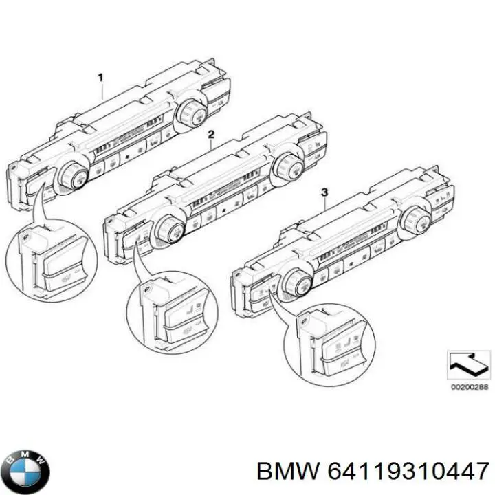 Módulo de modos de calefacción/aire acondicionado BMW 64119310447 precio, desde 139,39 EUR