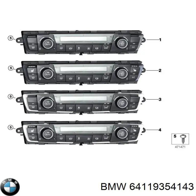 64119354143 BMW unidad de control, calefacción/ventilacion