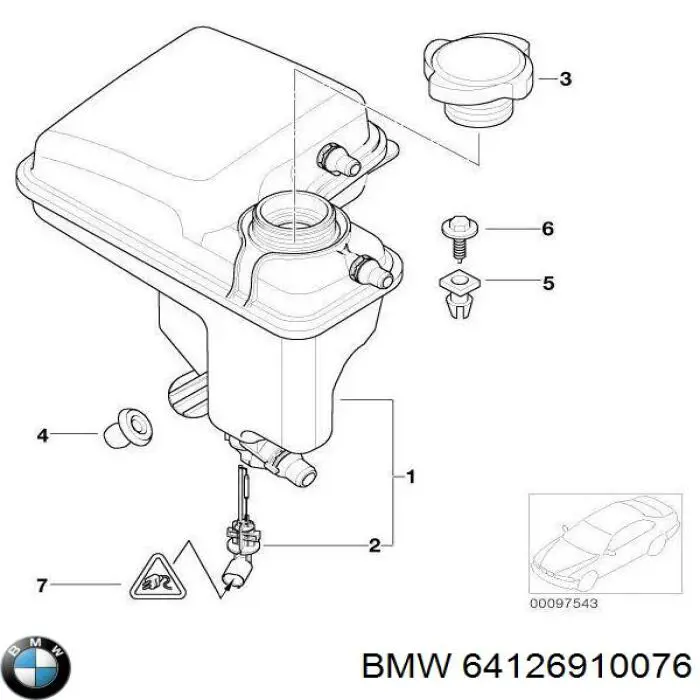 64126910076 BMW clips de fijación para rejilla de radiador de panel