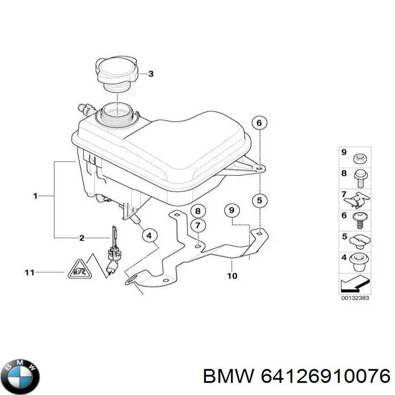 Comprar 64126910076 BMW Clip de fijación de la rejilla del radiador al panel