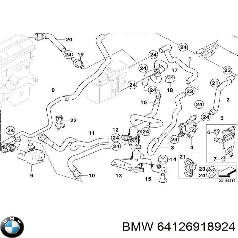 64126918924 BMW Valvula del calefactor