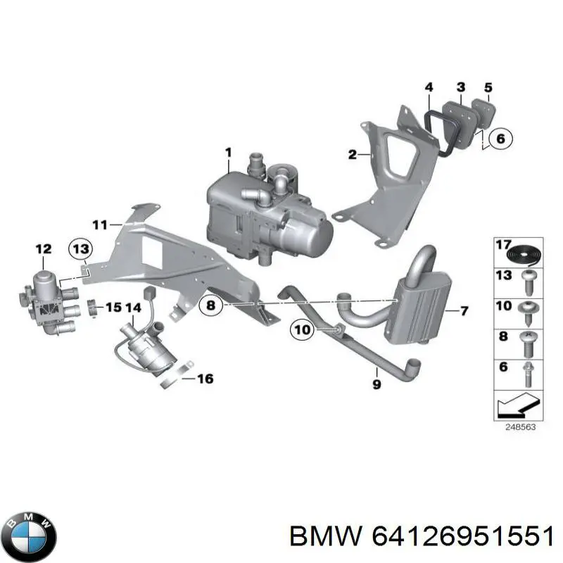 64126951551 BMW bomba de agua, adicional eléctrico