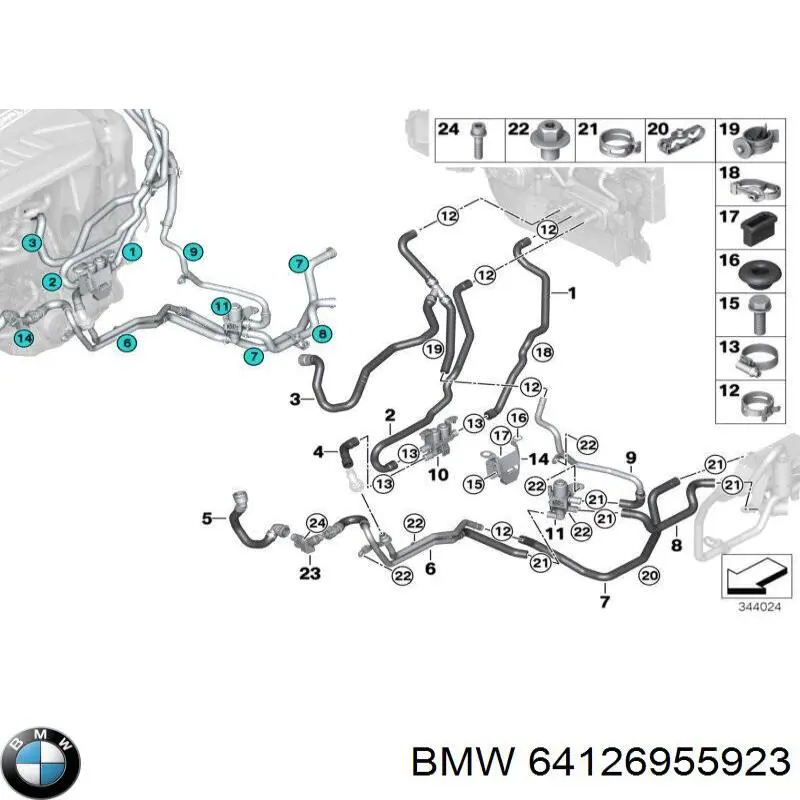 Manguito de líquido refrigerante BMW 64126955923 precio, desde 54,64 EUR