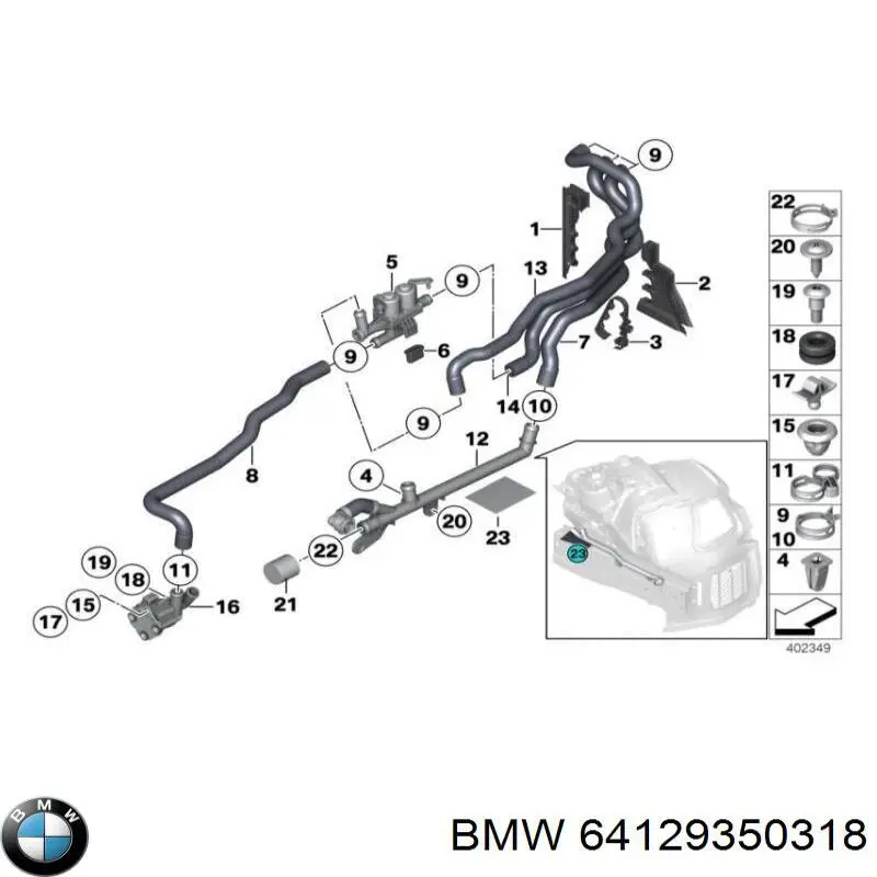 64129350318 BMW calefacción auxiliar