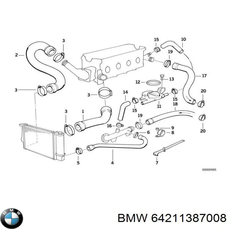 Manguito de líquido refrigerante BMW 64211387008 precio, desde 8,02 EUR