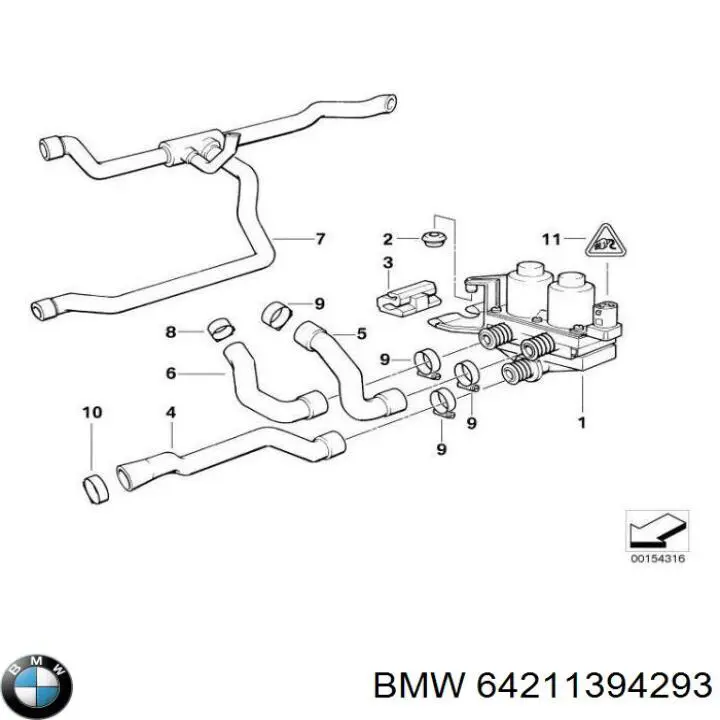 Comprar 64211394293 BMW Manguera de agua refrigerante