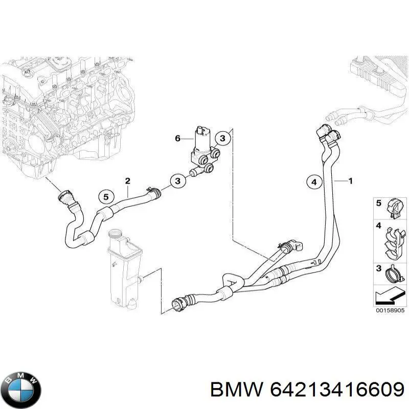 64213416609 BMW manguera (conducto del sistema de refrigeración)