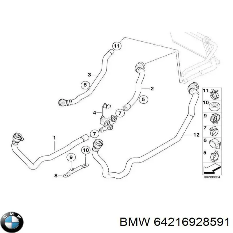 Tubería de radiador, alimentación para BMW X1 (E84)