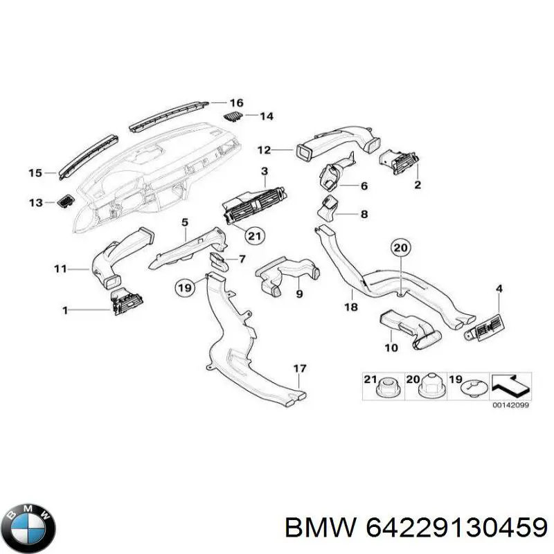 Rejilla de ventilación izquierda del salpicadero BMW 64229130459 precio, desde 40,66 EUR