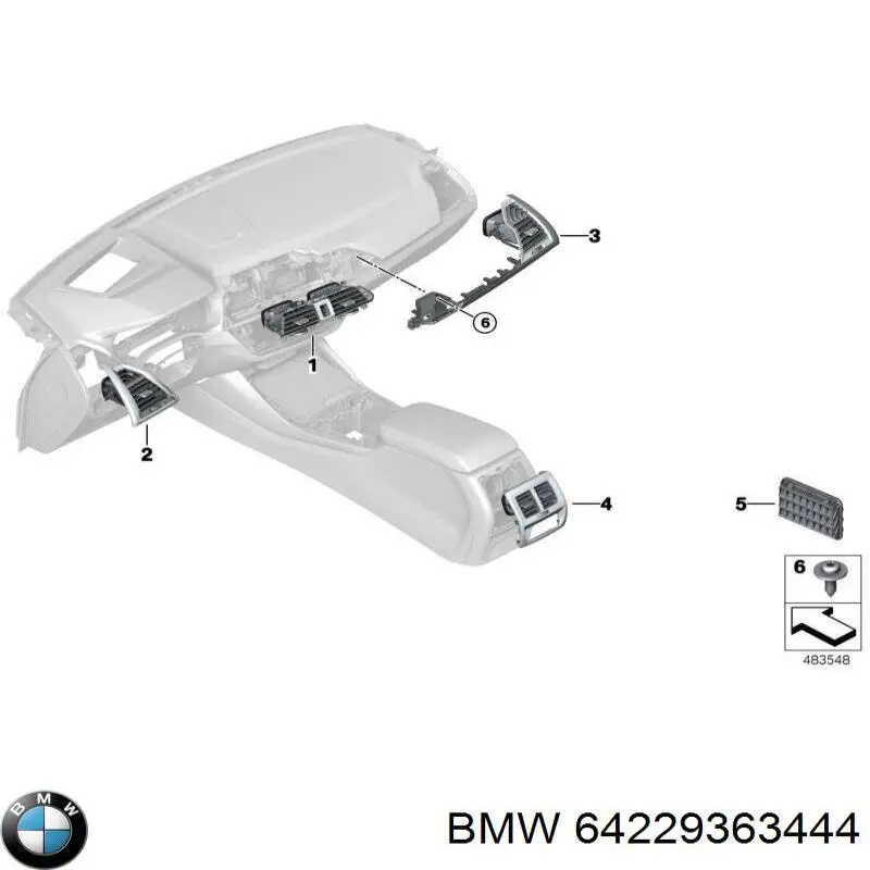 Rejilla de ventilación de salpicadero BMW 64229363444 precio, desde 106,00 EUR