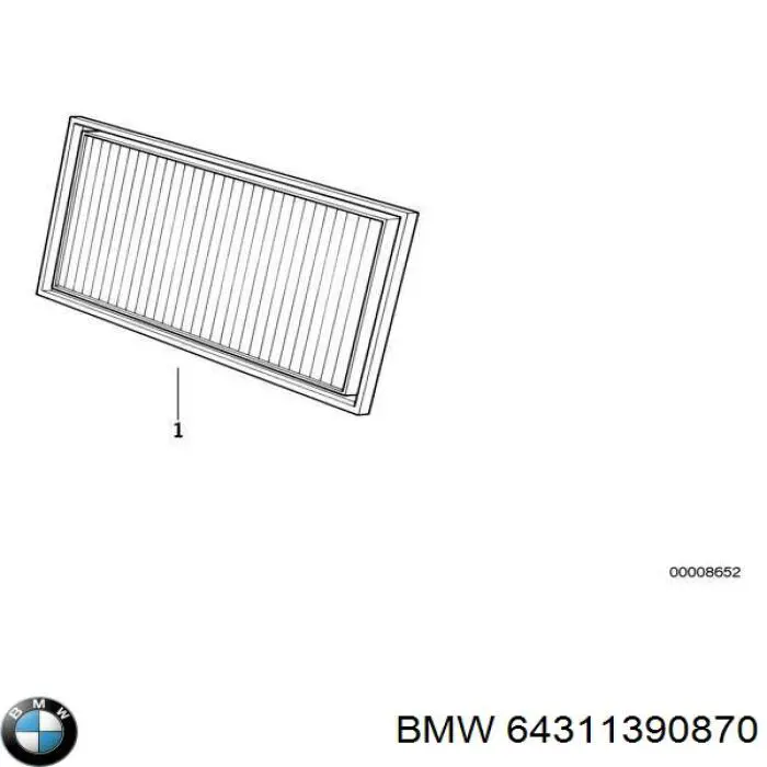 64318350016 BMW filtro habitáculo