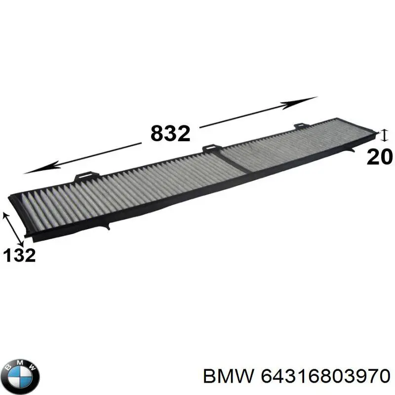 Filtro de cabina BMW 64316803970 precio, desde 22,01 EUR