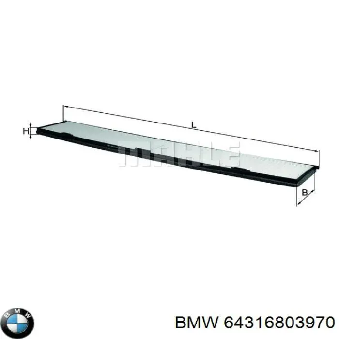Filtro de cabina BMW 64316803970 precio, desde 22,01 EUR
