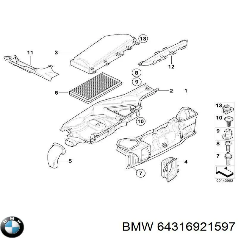 64316921597 BMW tubo flexible de aire de sobrealimentación, de turbina