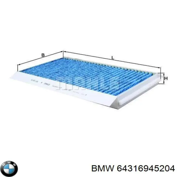 Filtro de habitáculo 64316945204 BMW