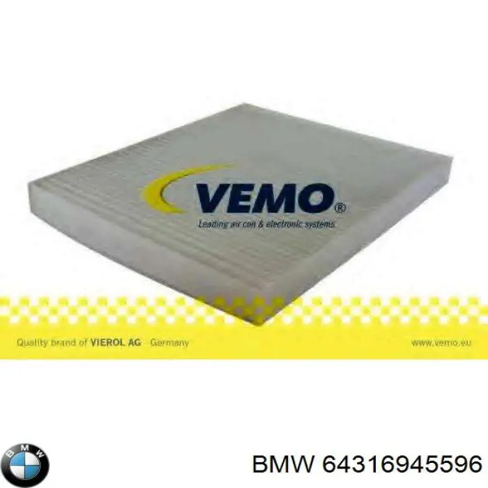 Filtro de habitáculo 64316945596 BMW