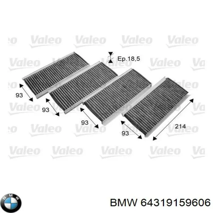 Filtro de habitáculo 64319159606 BMW