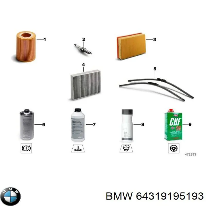 64319195193 BMW filtro de habitáculo