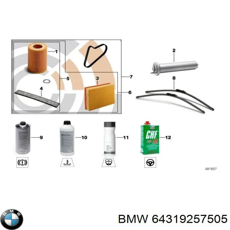 64319257505 BMW filtro habitáculo