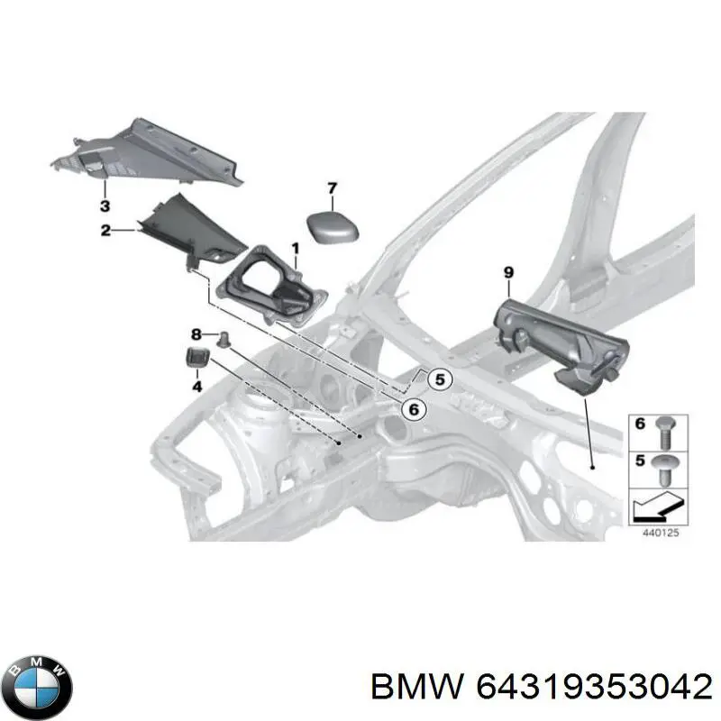 Comprar 64319353042 BMW Vierteaguas