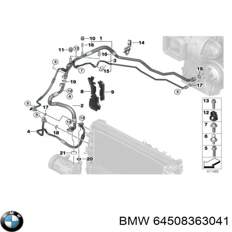 Comprar 64508363041 BMW Anillo de la tubería de admisión del silenciador