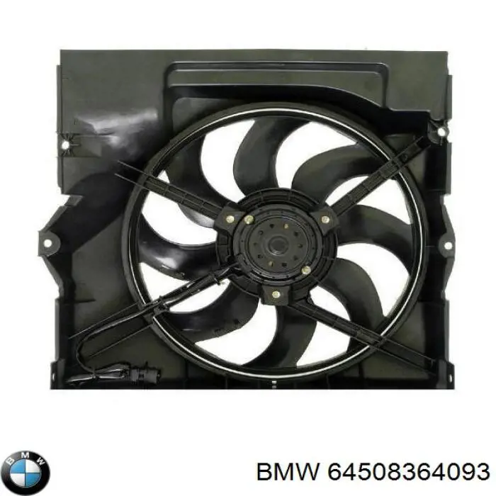 64508364093 BMW difusor de radiador, aire acondicionado, completo con motor y rodete