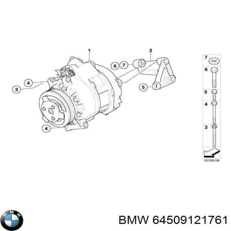 64509121761 BMW compresor de aire acondicionado