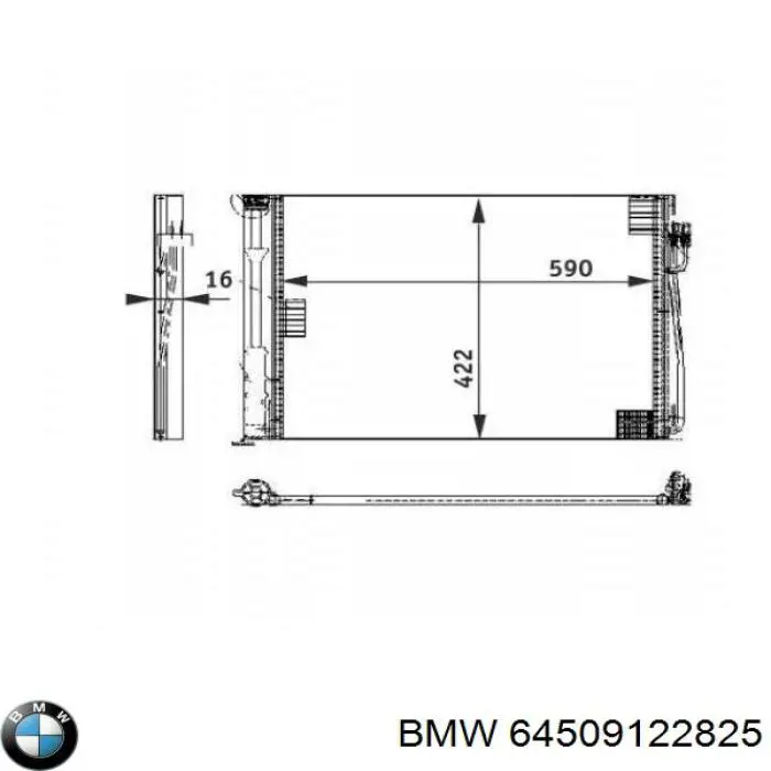 Condensador aire acondicionado 64509122825 BMW