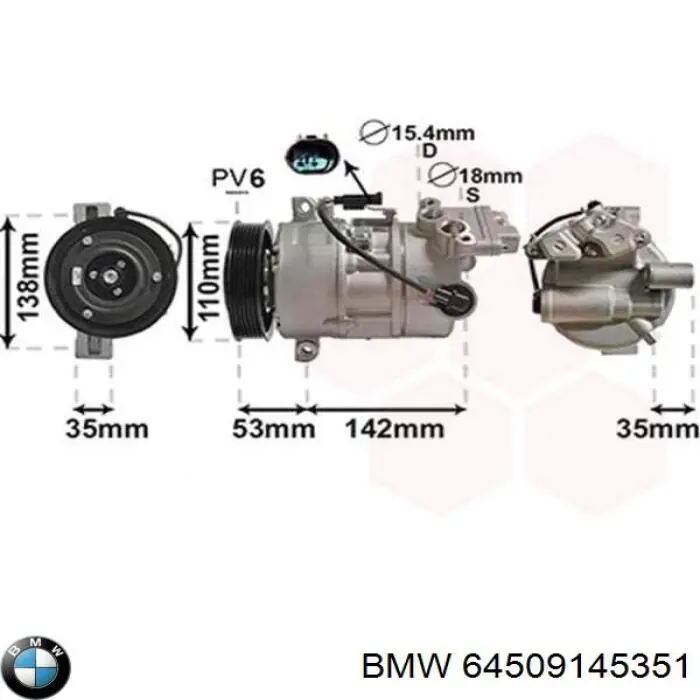 Comprar 64509145351 BMW Compresor de aire acondicionado coche