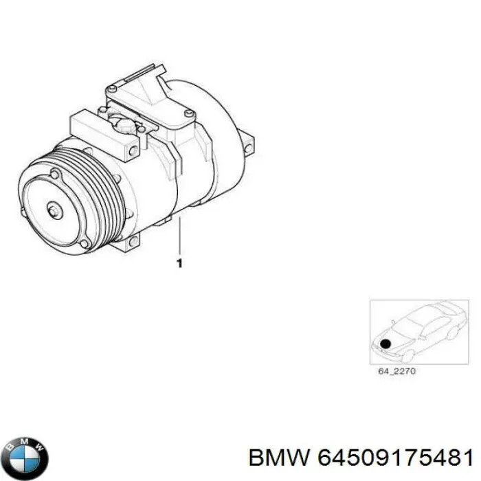 Compresor de ac BMW 64509175481
