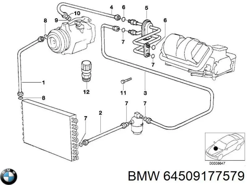 Válvula de carga de aire acondicionado BMW 64509177579 precio, desde 13,17 EUR