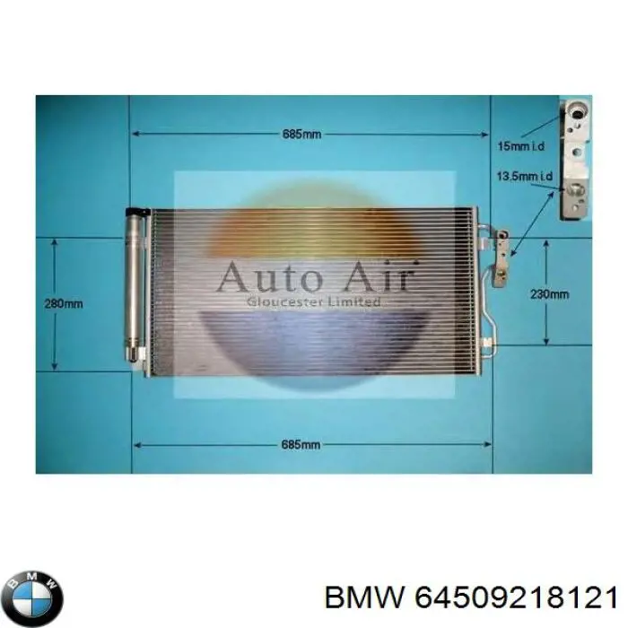 64509218121 BMW condensador aire acondicionado