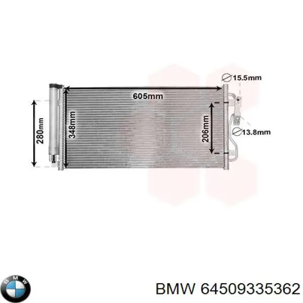 Condensador aire acondicionado 64509335362 BMW