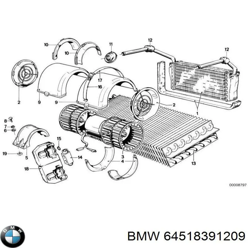 64518391209 BMW válvula de expansión, aire acondicionado