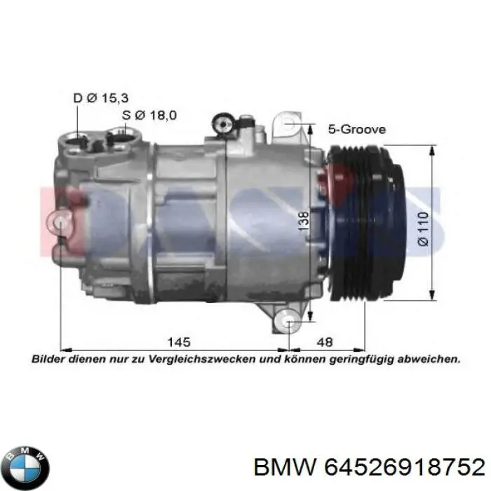64526918752 BMW compresor de aire acondicionado