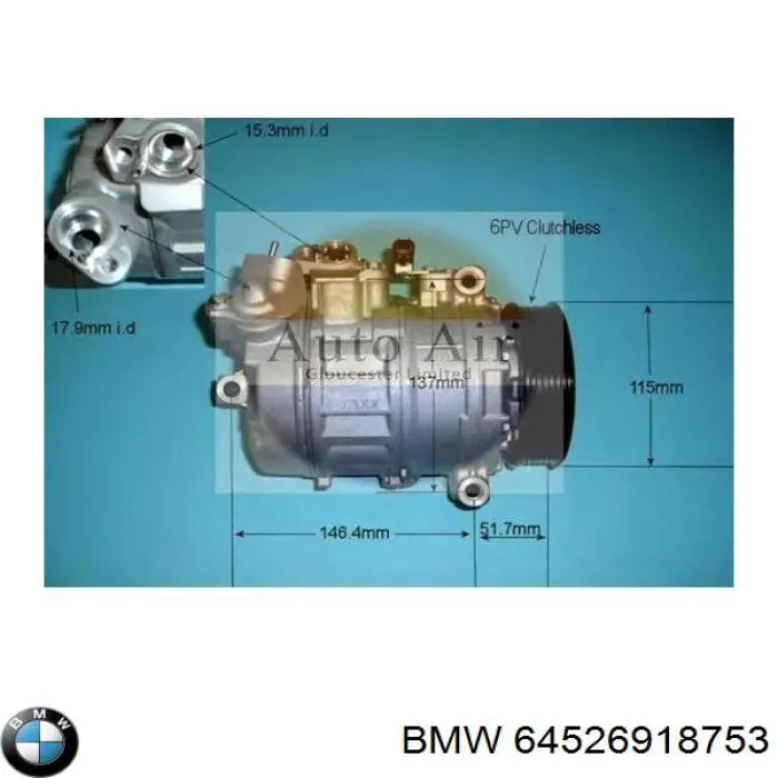 64526918753 BMW compresor de aire acondicionado