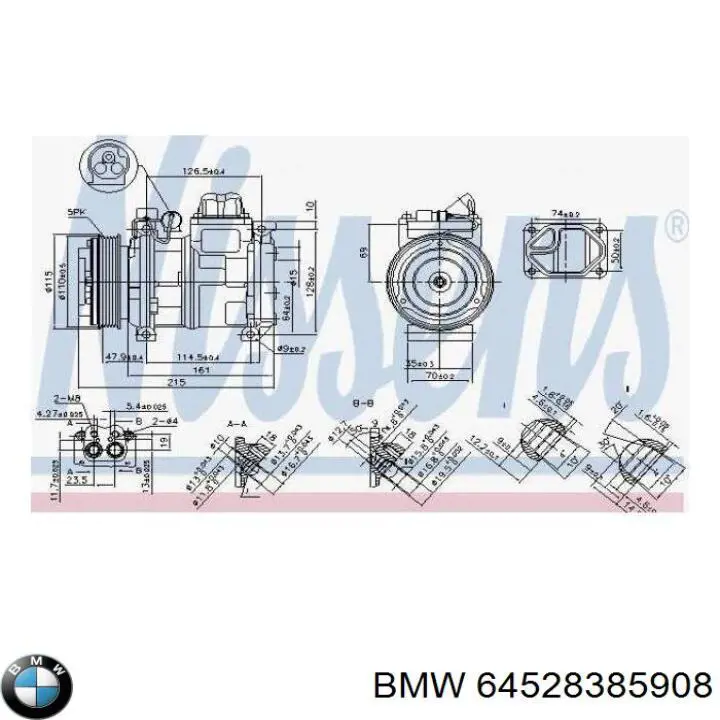 Compresor de ac BMW 64528385908