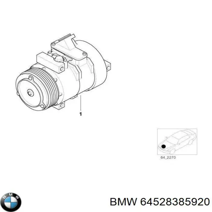 Compresor de aire acondicionado 64528385920 BMW
