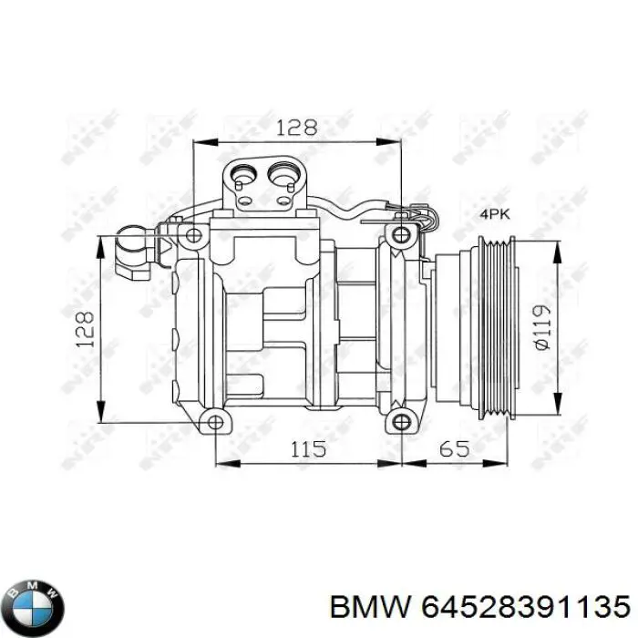 64528391135 BMW compresor de aire acondicionado
